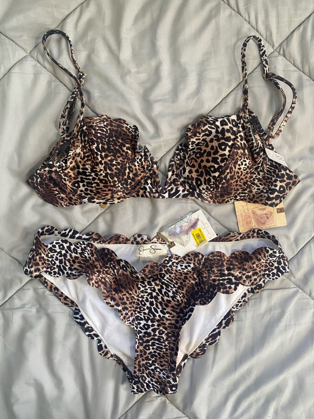 Jessica Simpson Brown and Black Animal Print Bikini